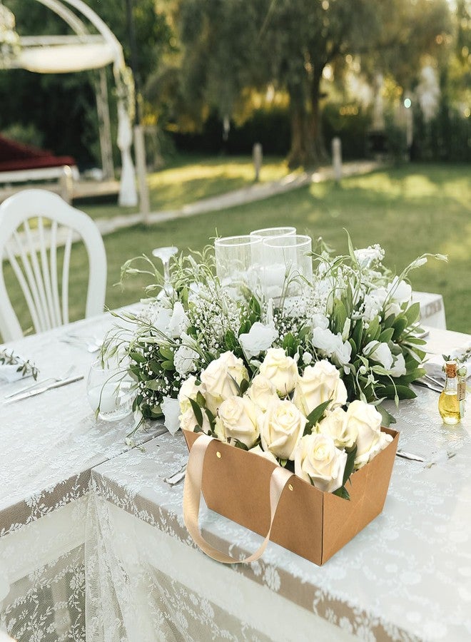 Cedilis 50 Pack Kraft Gift Basket with Handles, 9.8'' x 6.5'' x 4.3'' Empty Paper Basket for Party Gifts, Anniversary, Wedding, Easter, Crafts, Brown - Image 5